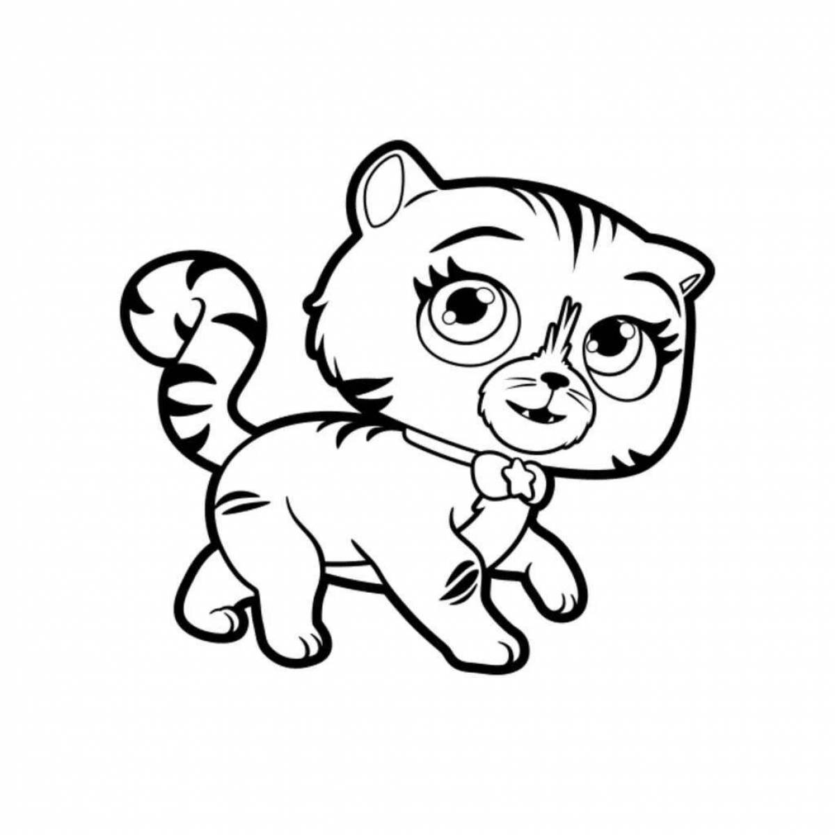 Curious little cat coloring page