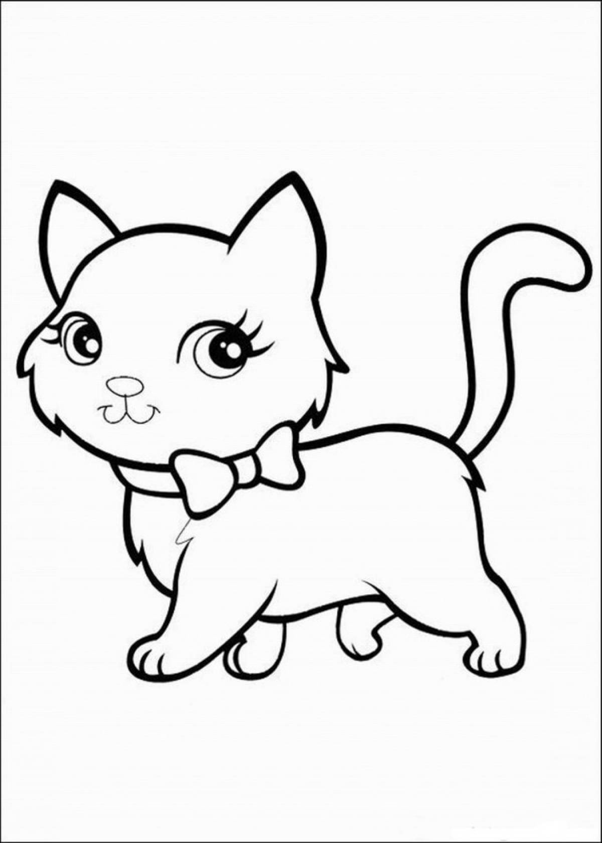 Coloring page cozy little kitty