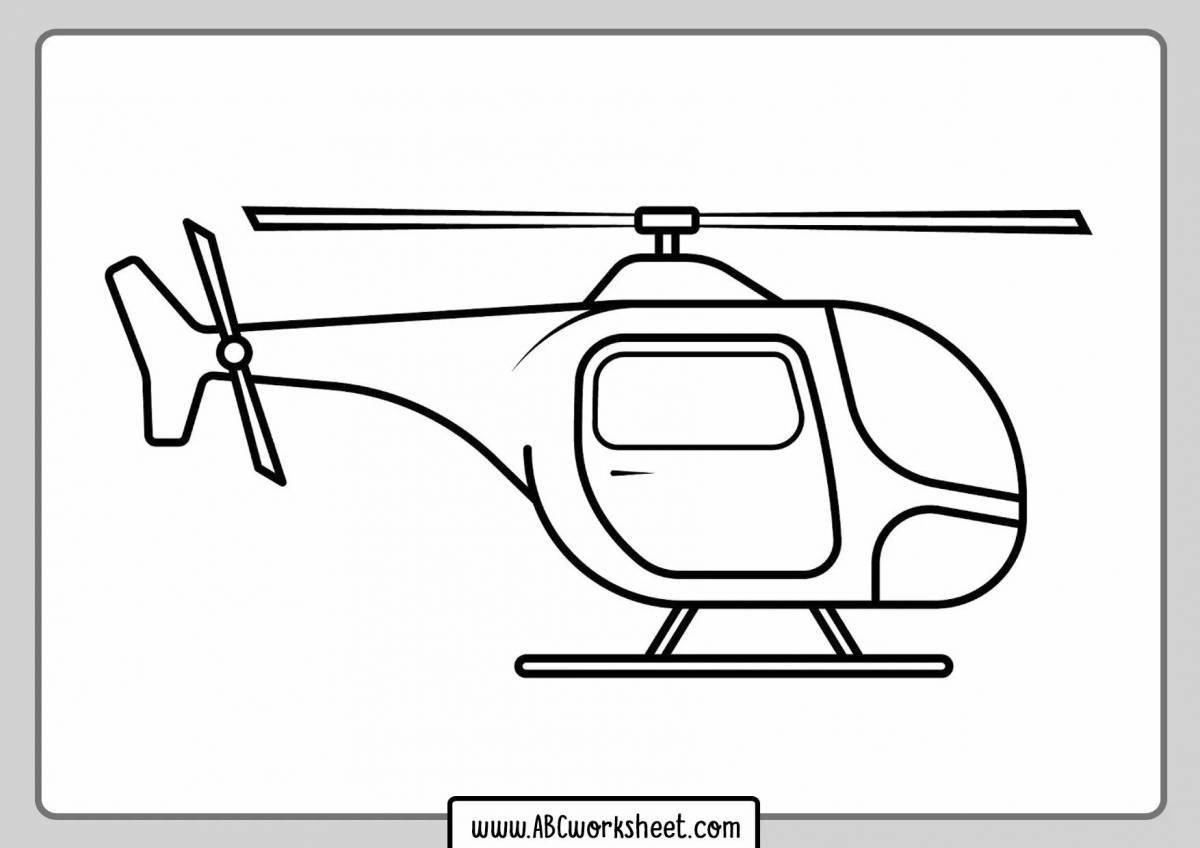 Colourful helicopter coloring book for children