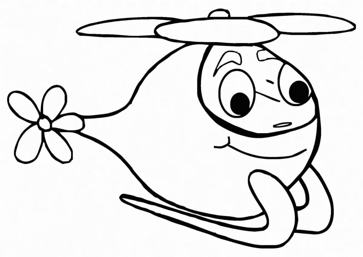 Креативная детская раскраска вертолет