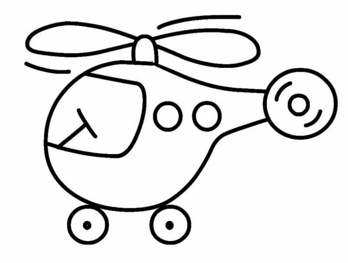 Детский вертолет-раскраска с цветными брызгами