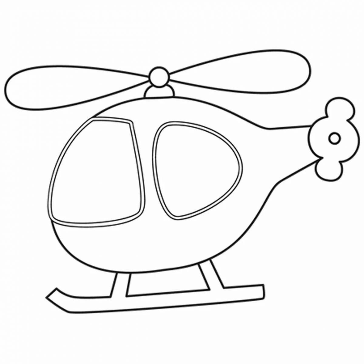 Children's coloring book helicopter in color package