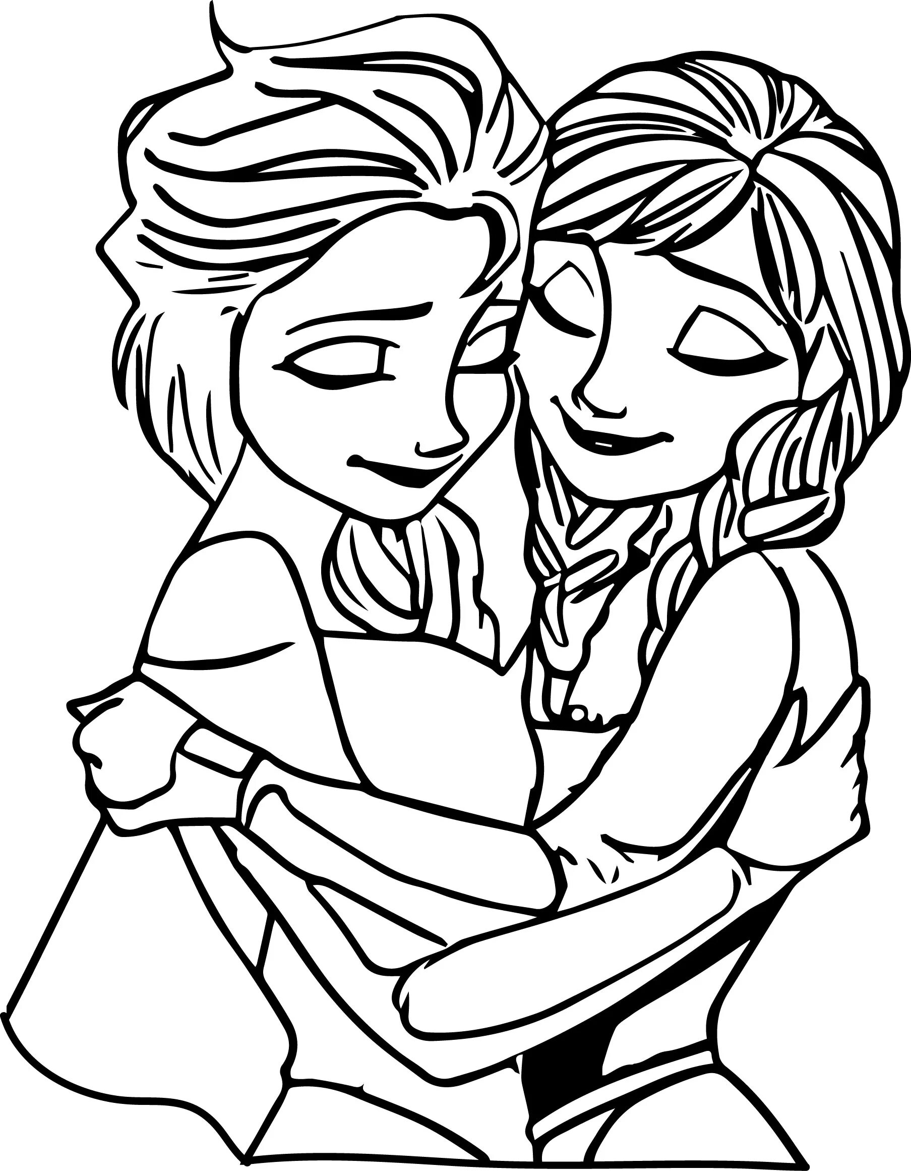 Coloring page two sisters in ecstasy