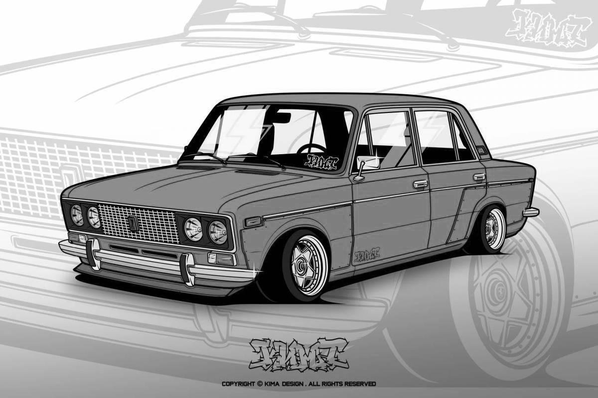 Coloring page dazzling lada cars