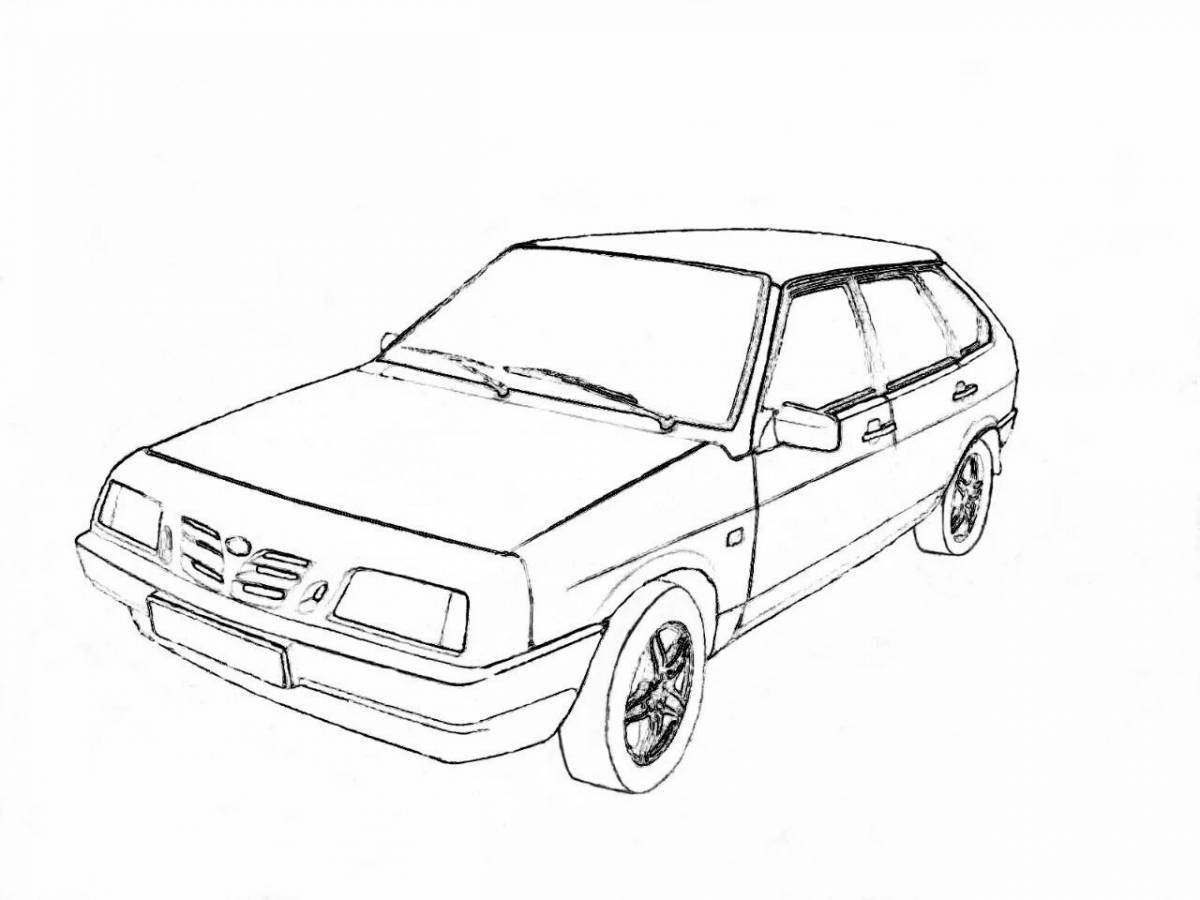 Coloring page elegant cars lada