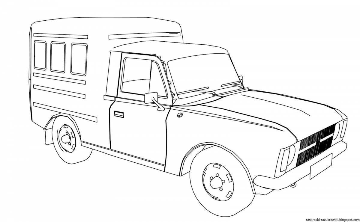 Coloring page graceful cars lada