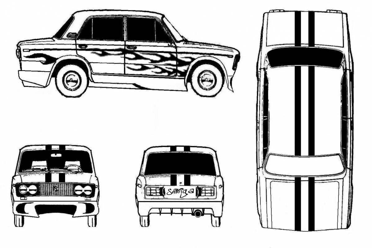 Lada cars coloring page