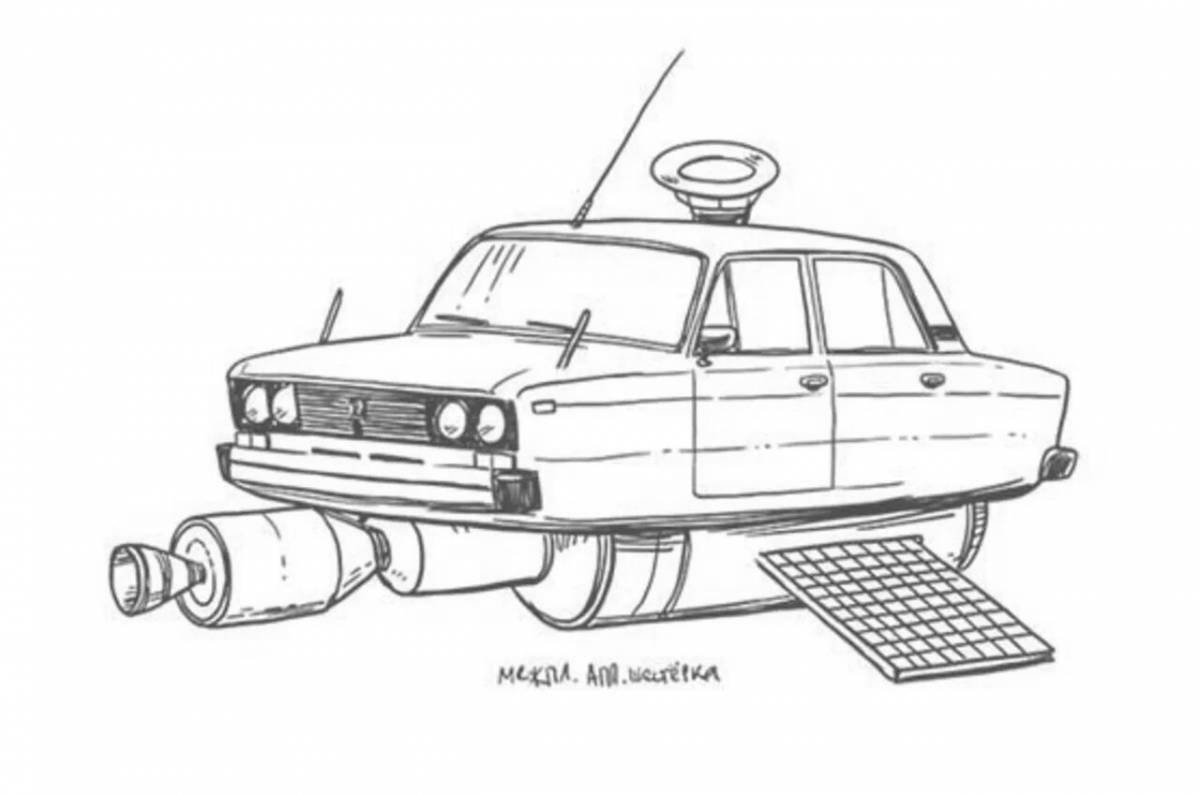 Coloring page stylish cars lada