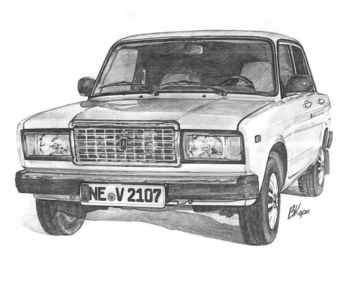 Coloring page adorable lada cars