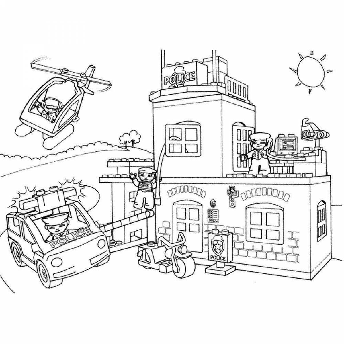 Playful lego cars coloring page