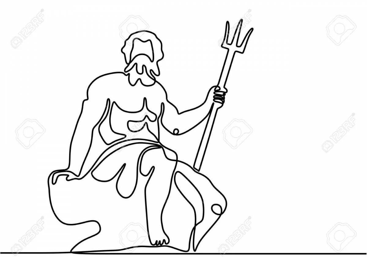 Palace coloring God Poseidon