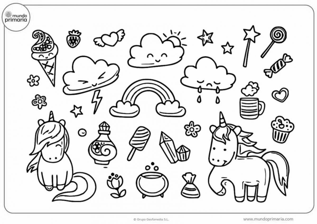 Fun mini stickers coloring pages