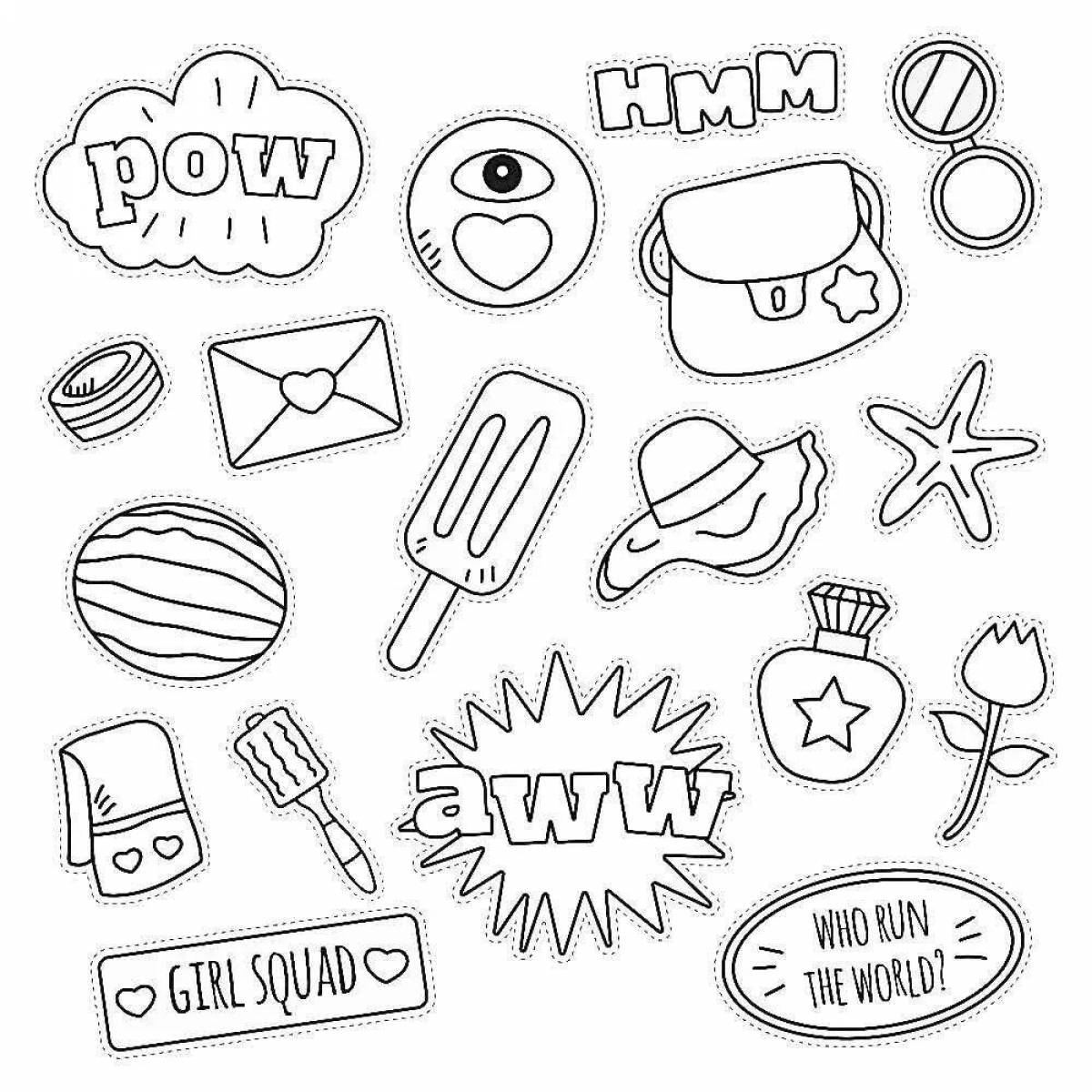 Mini stickers sweet coloring page