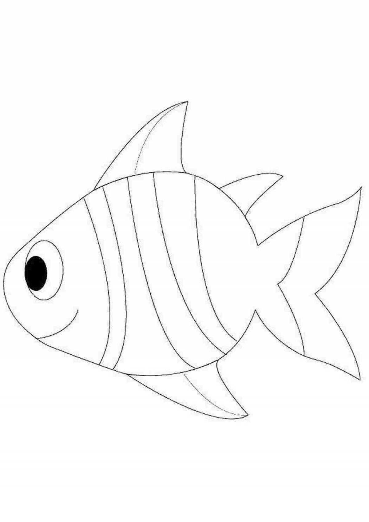 Яркая страница раскраски рыбы