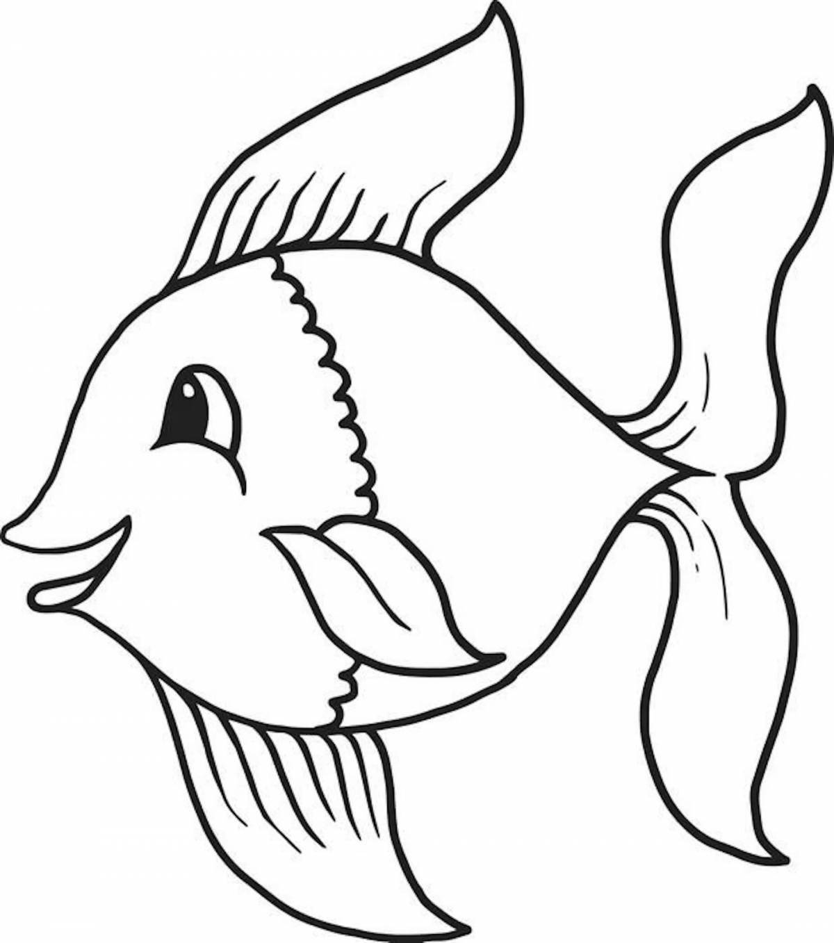Анимированная страница раскраски рыбы