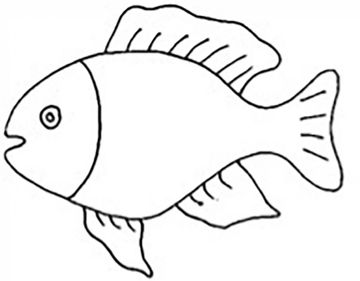 Glowing fish coloring page