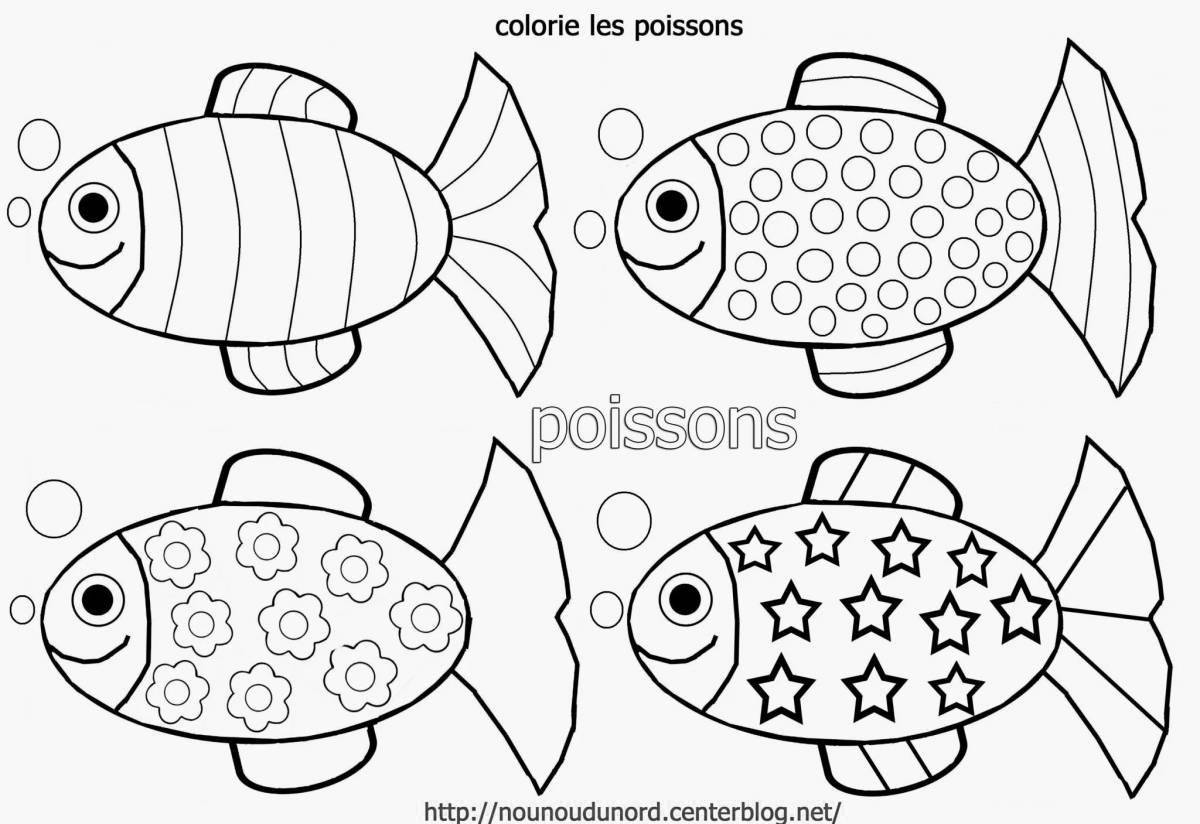 A coloring book with an attractive fish pattern
