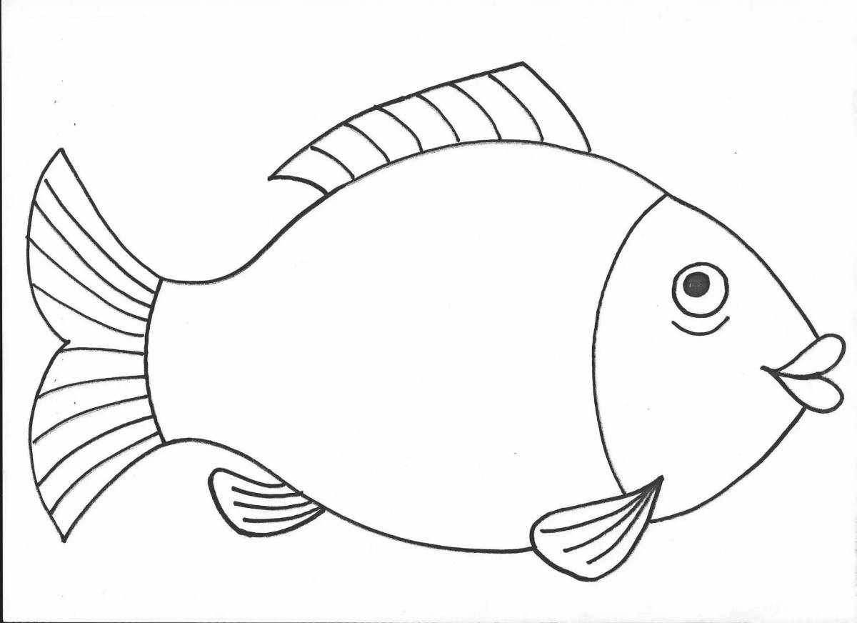 Страница раскраски с орнаментом в виде рыбы
