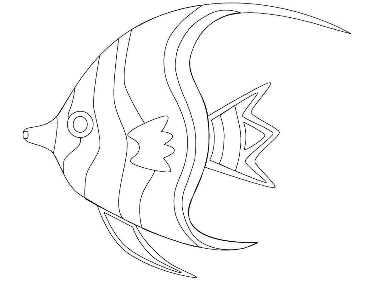 Exquisite fish coloring page