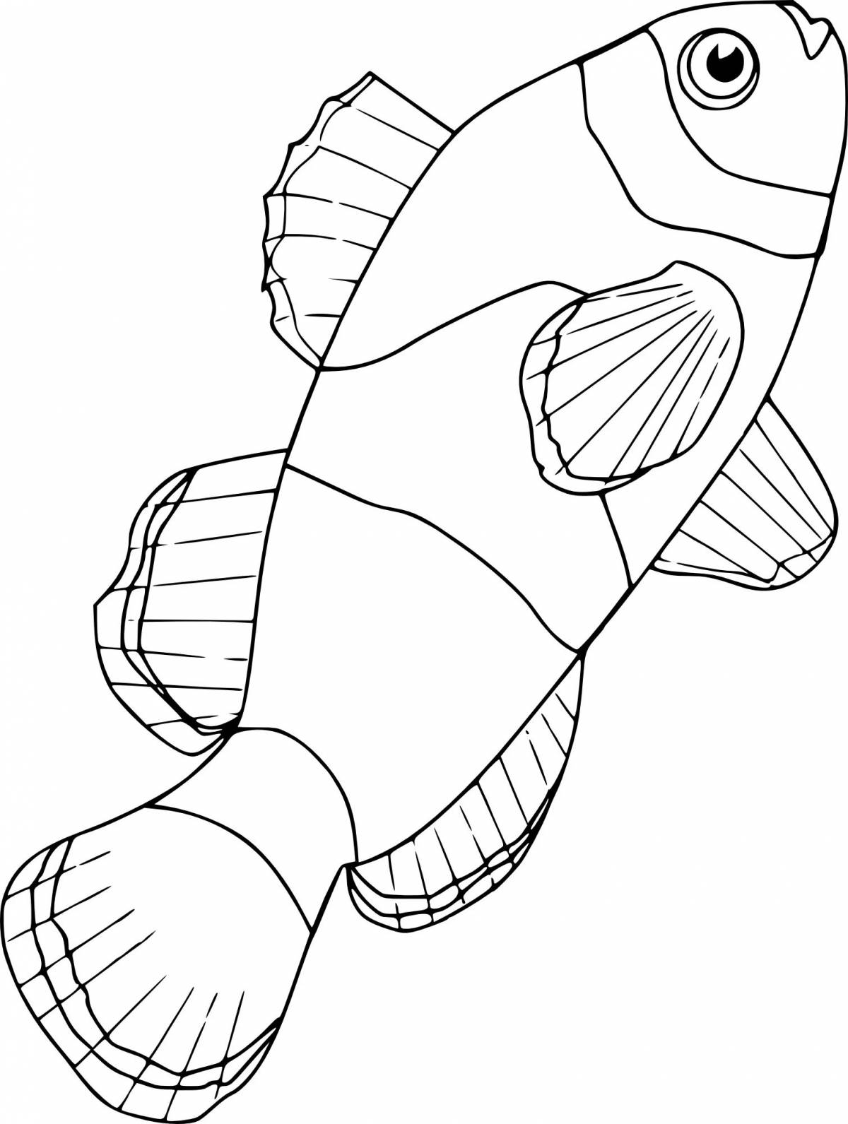 Coloring page graceful fish