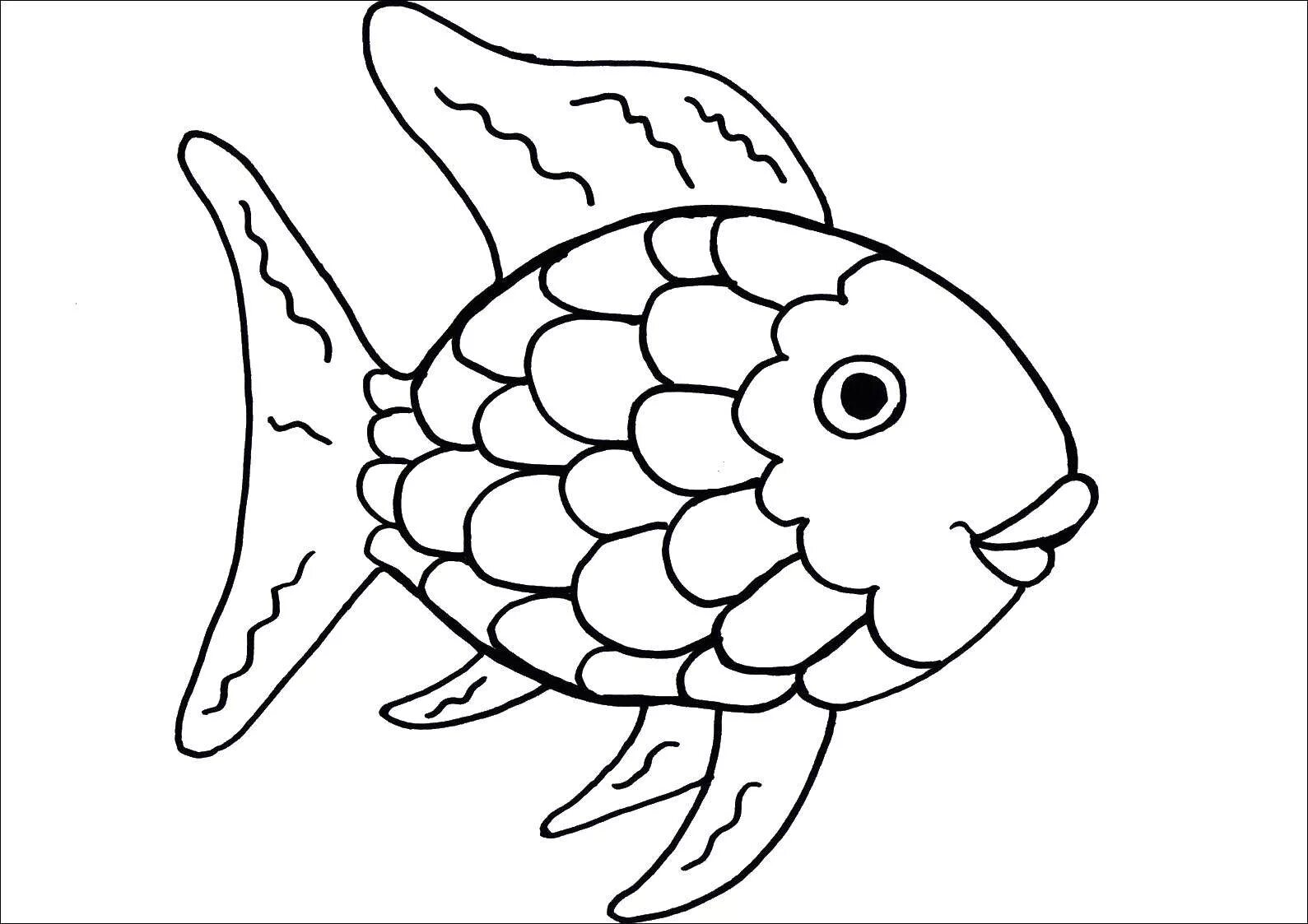 Peaceful fish coloring page