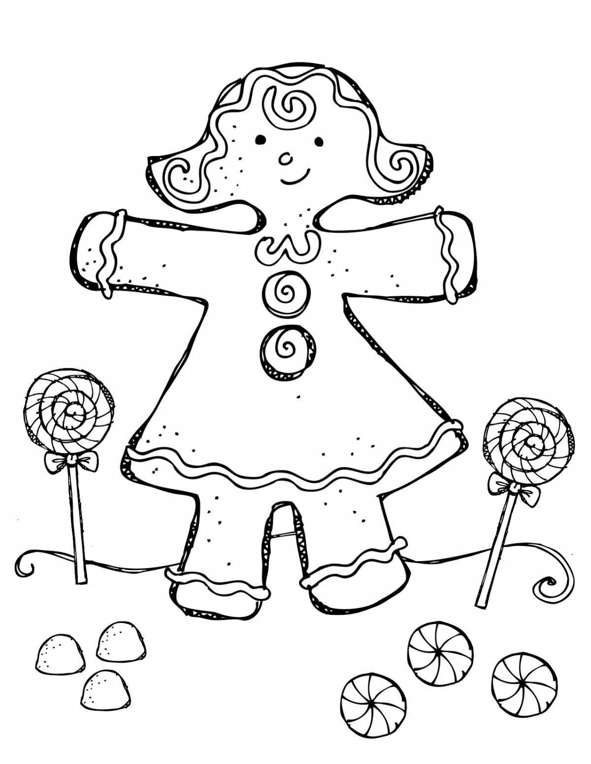 Sweet gingerbread man coloring page