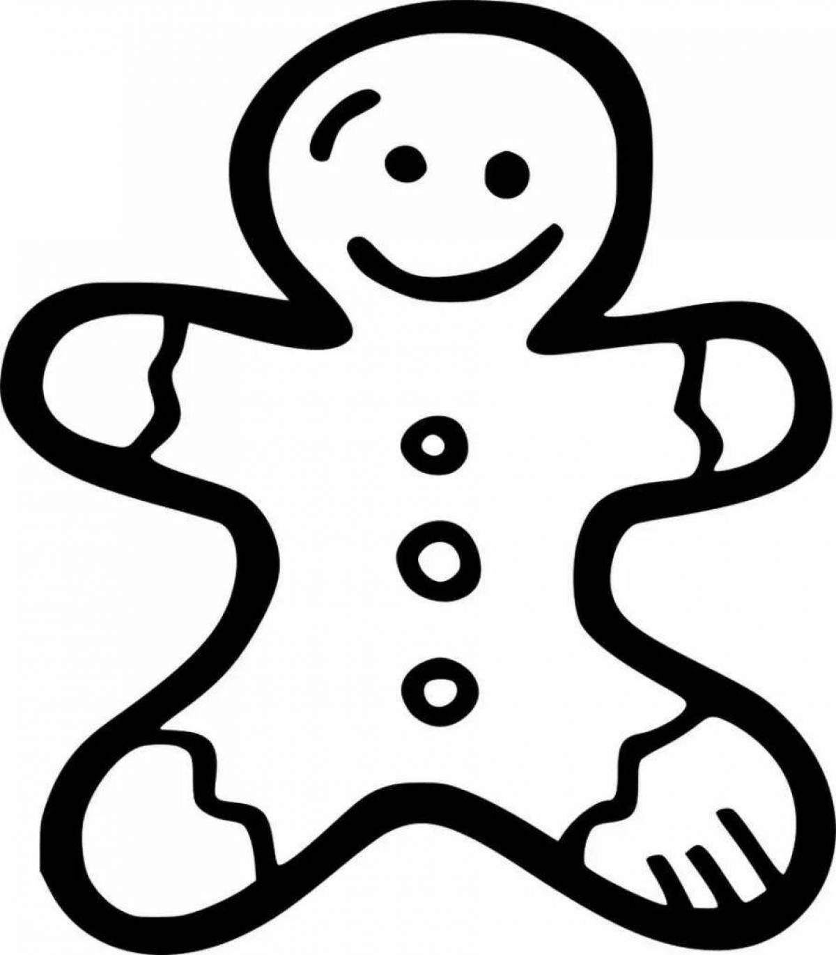 Coloring page quirky gingerbread man
