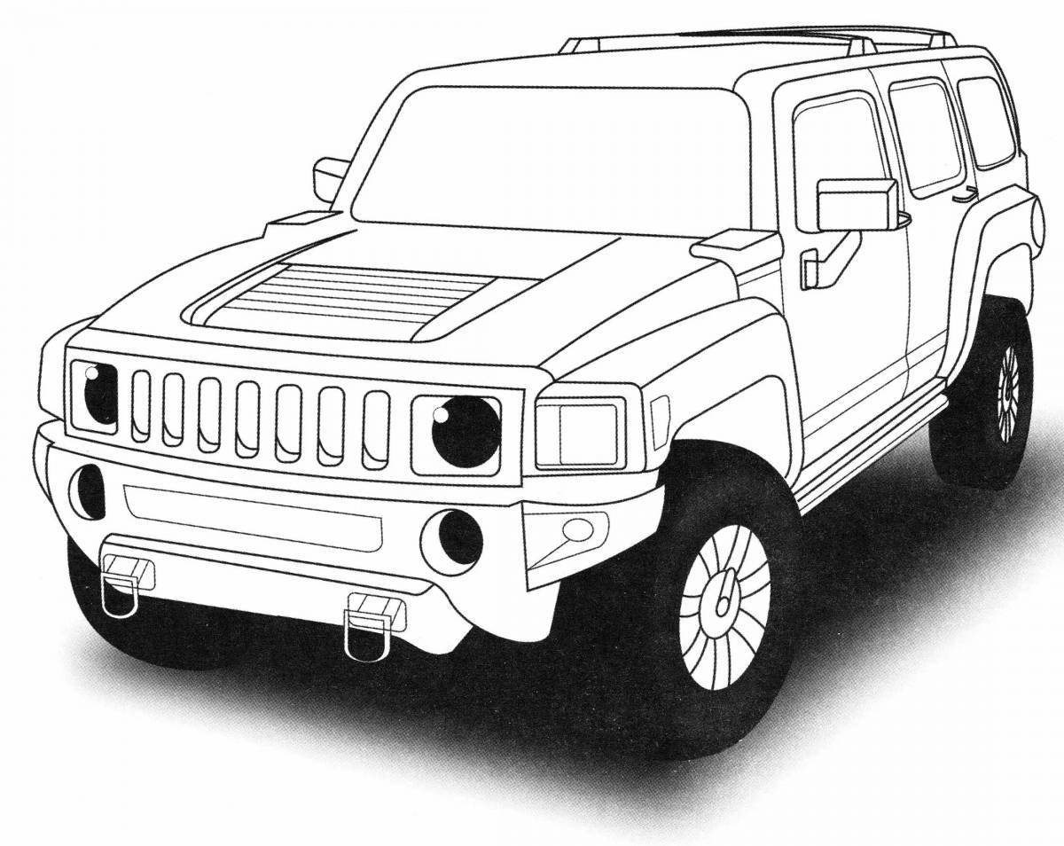 Tempting hammer car coloring page