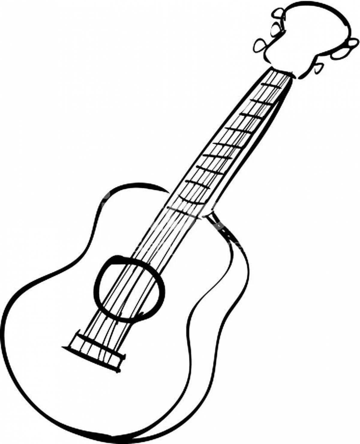 Colorful guitar coloring page