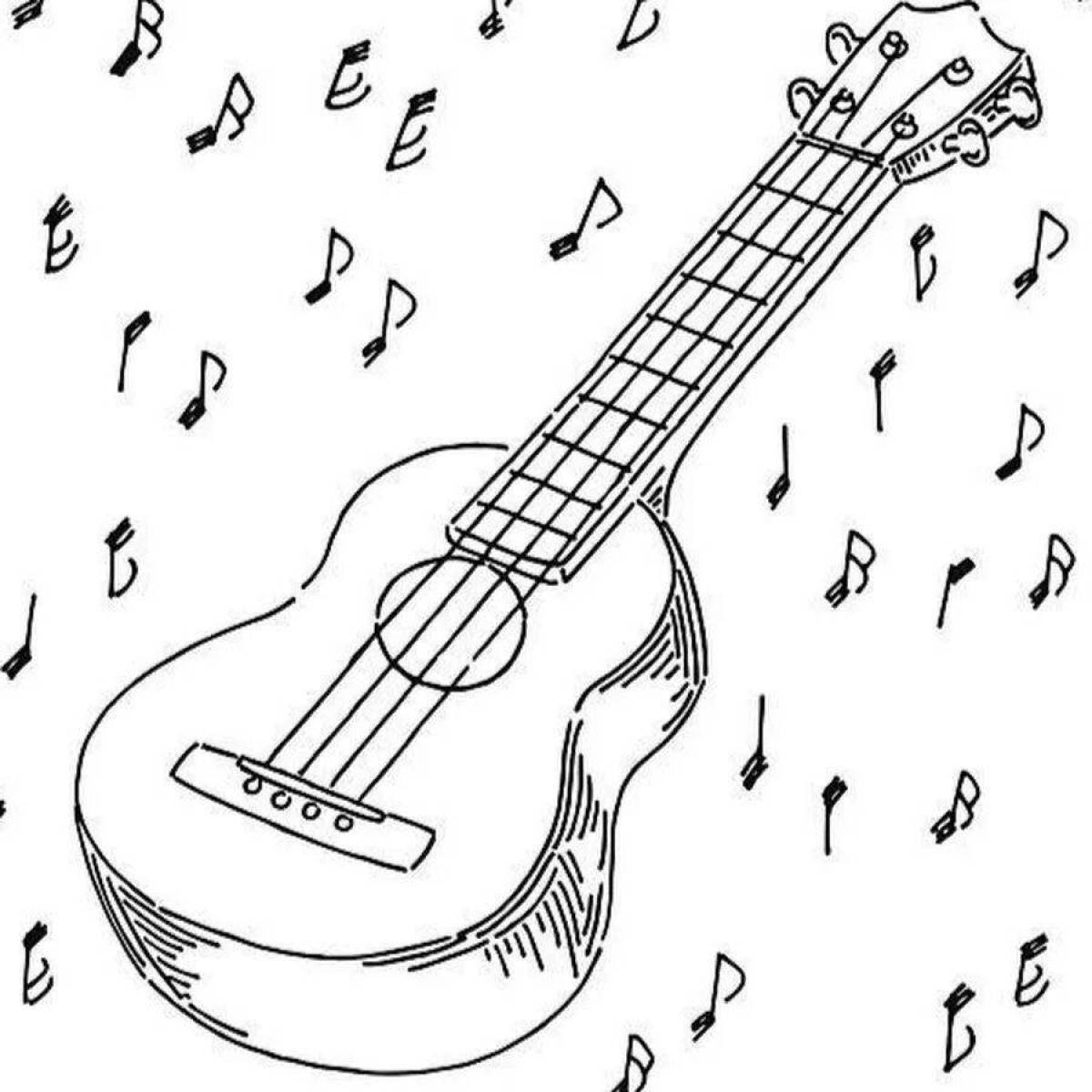 Detailed guitar coloring page