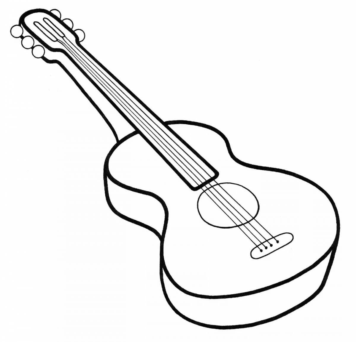 Intricate guitar coloring page