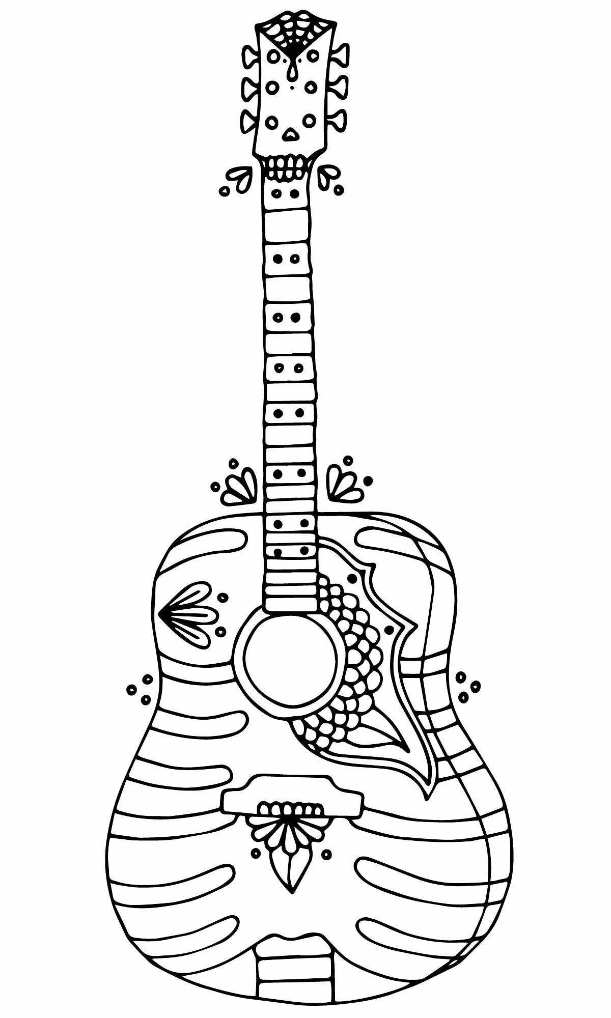 Detail sketch of a guitar