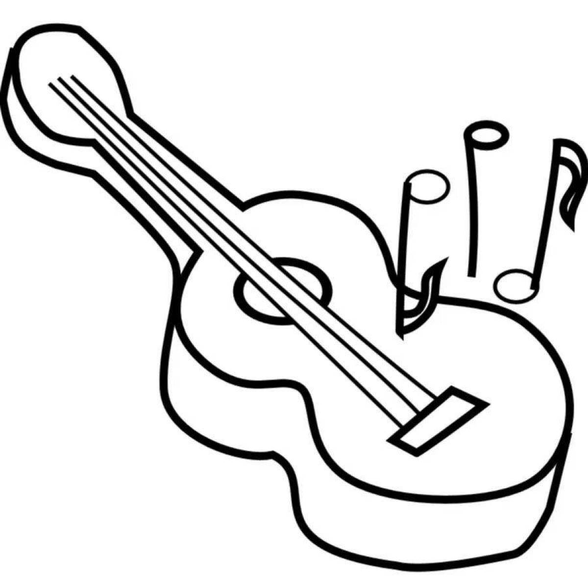 Intricate sketch of a guitar