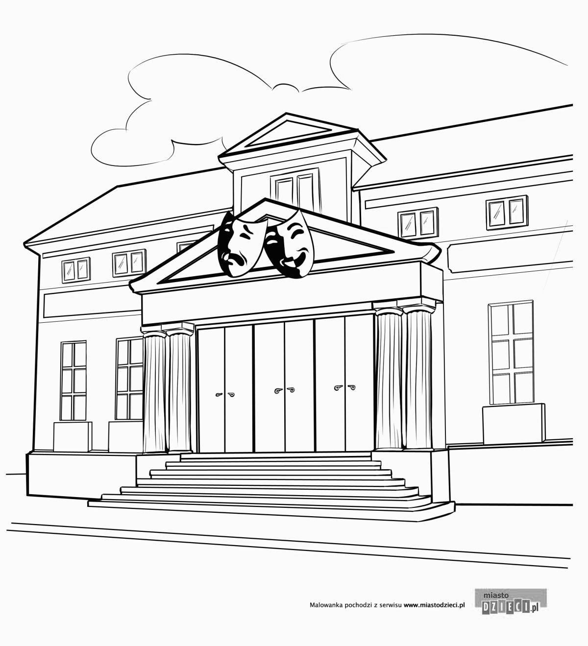 Large theater coloring page - generous