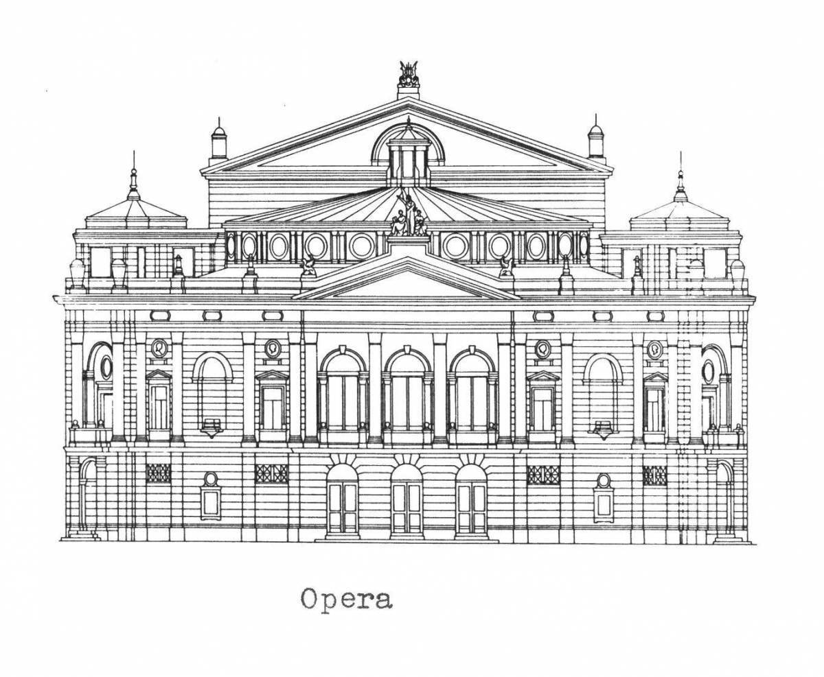 Coloring page big theater - royal