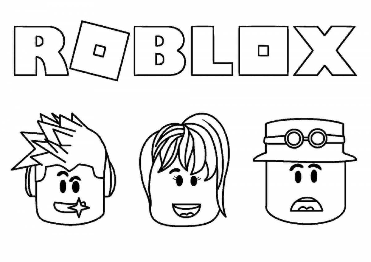 Colorful roblox icon coloring page