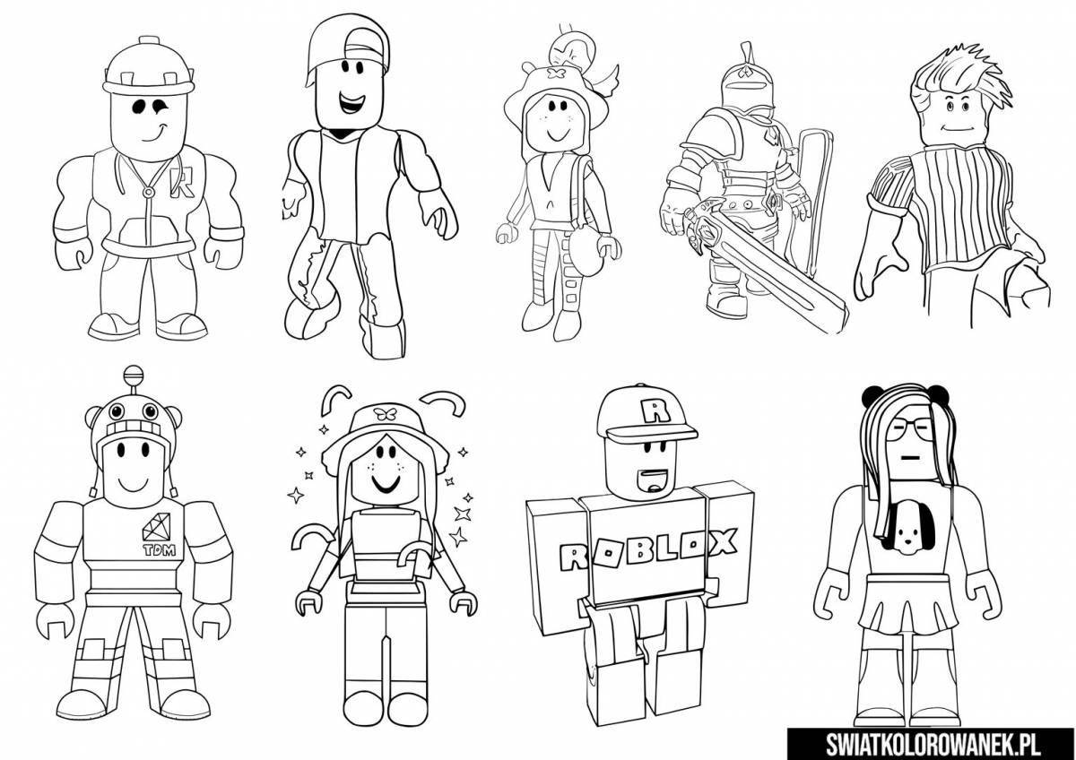 Vibrant roblox icon coloring page