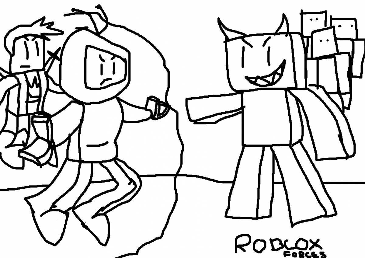 Joyful roblox icon coloring page