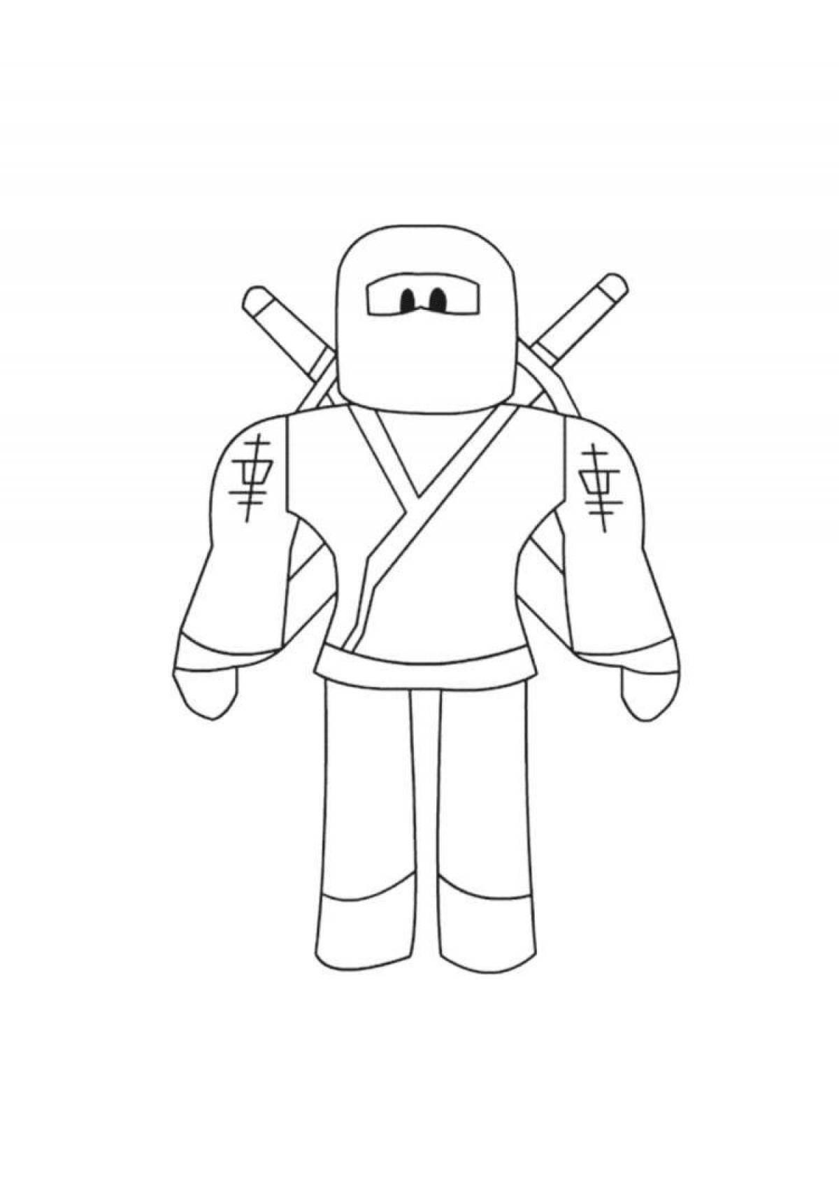 Entertaining roblox icon coloring page