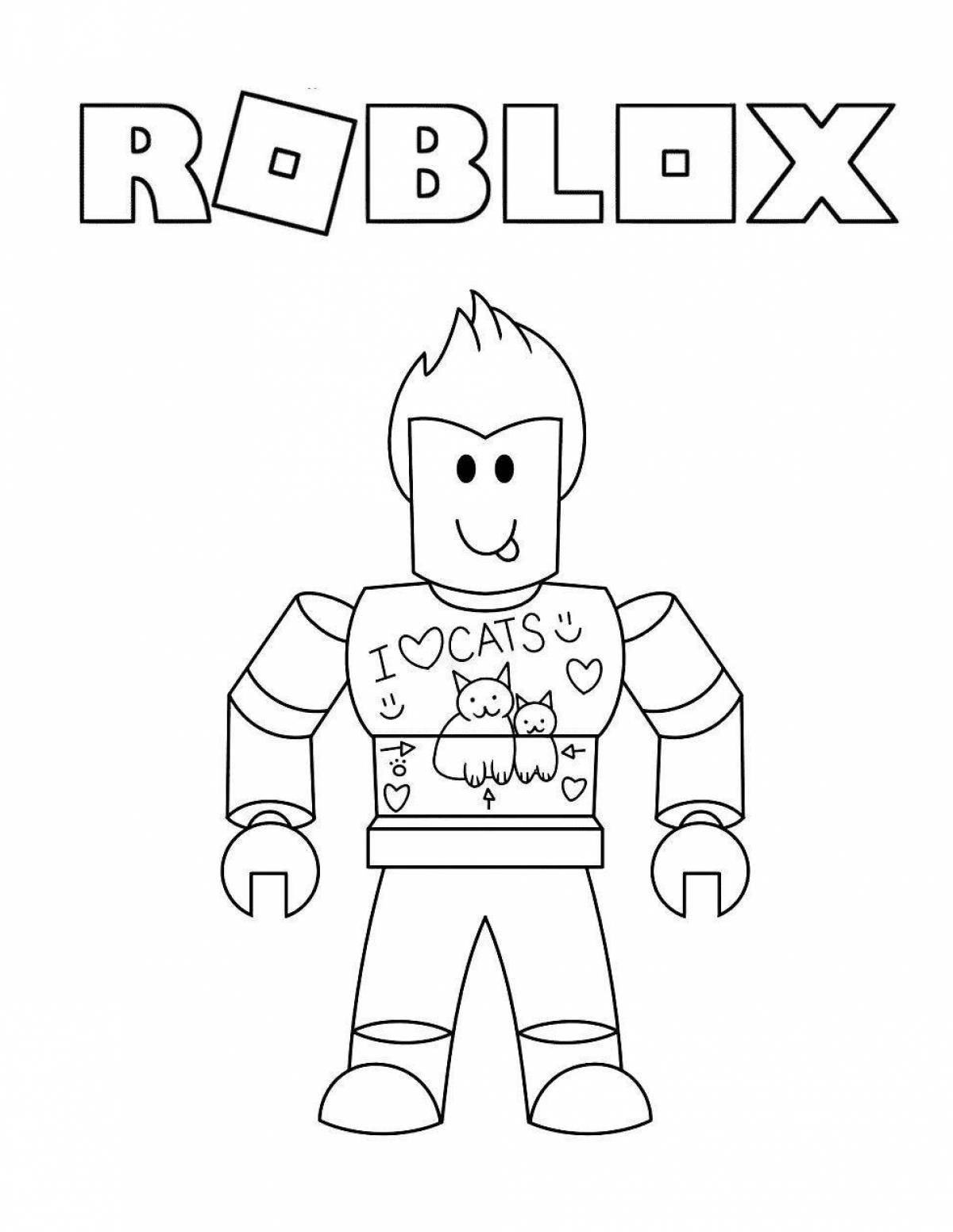 Attractive roblox icon coloring page