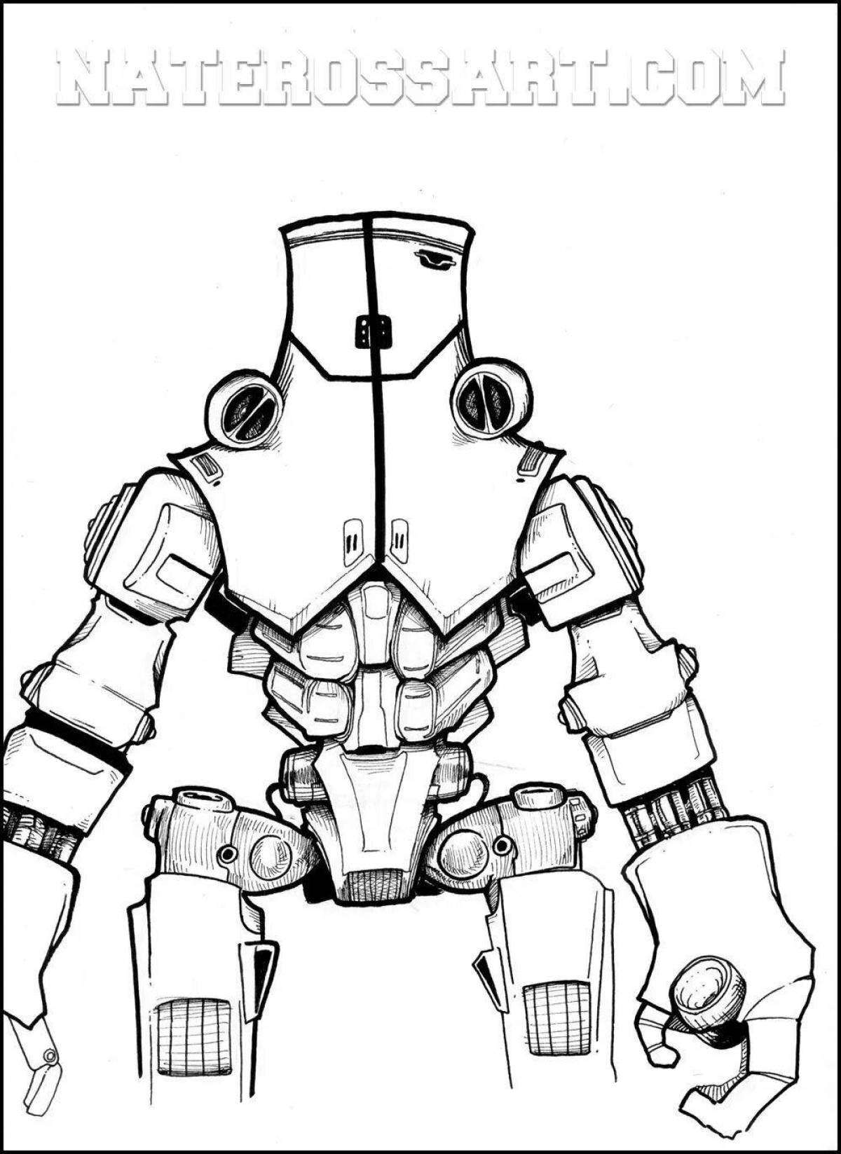 Colorful robot hobo coloring page