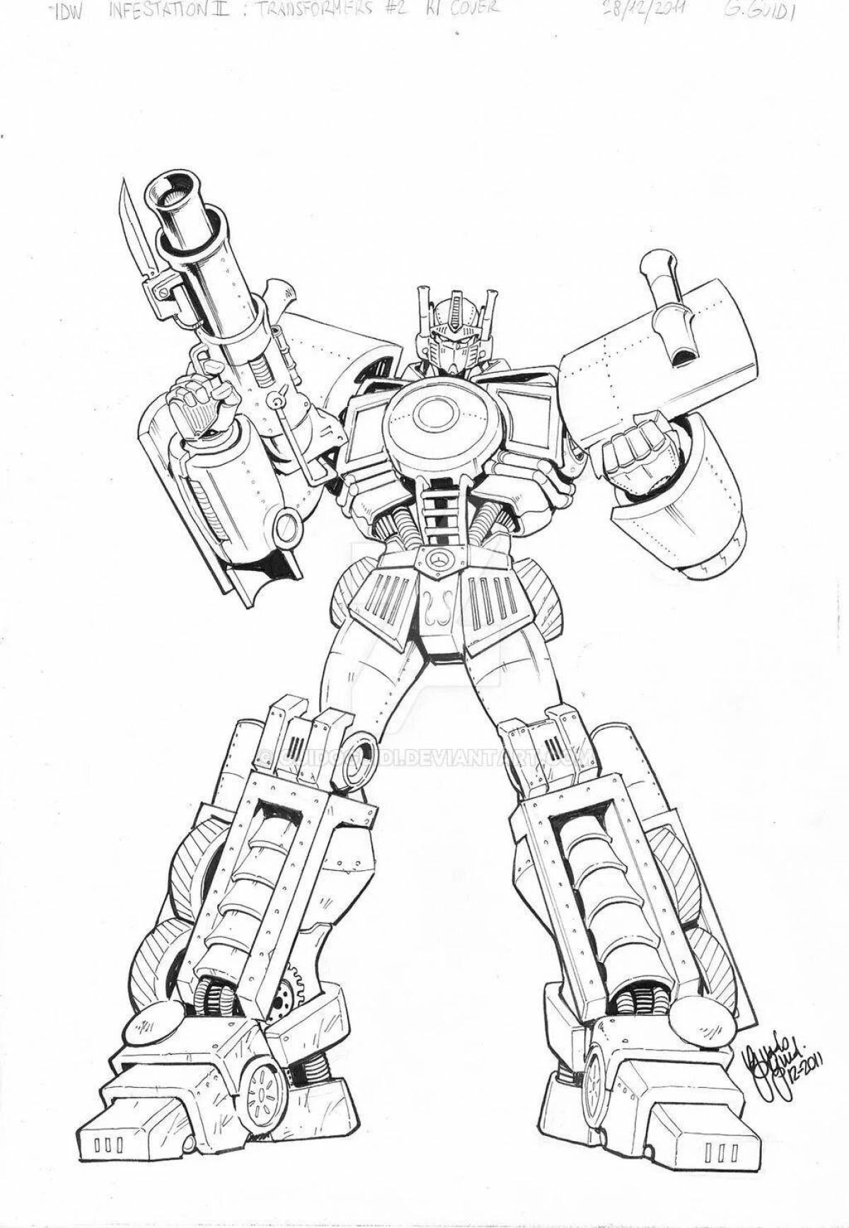 Увлекательная раскраска робота-бродяги