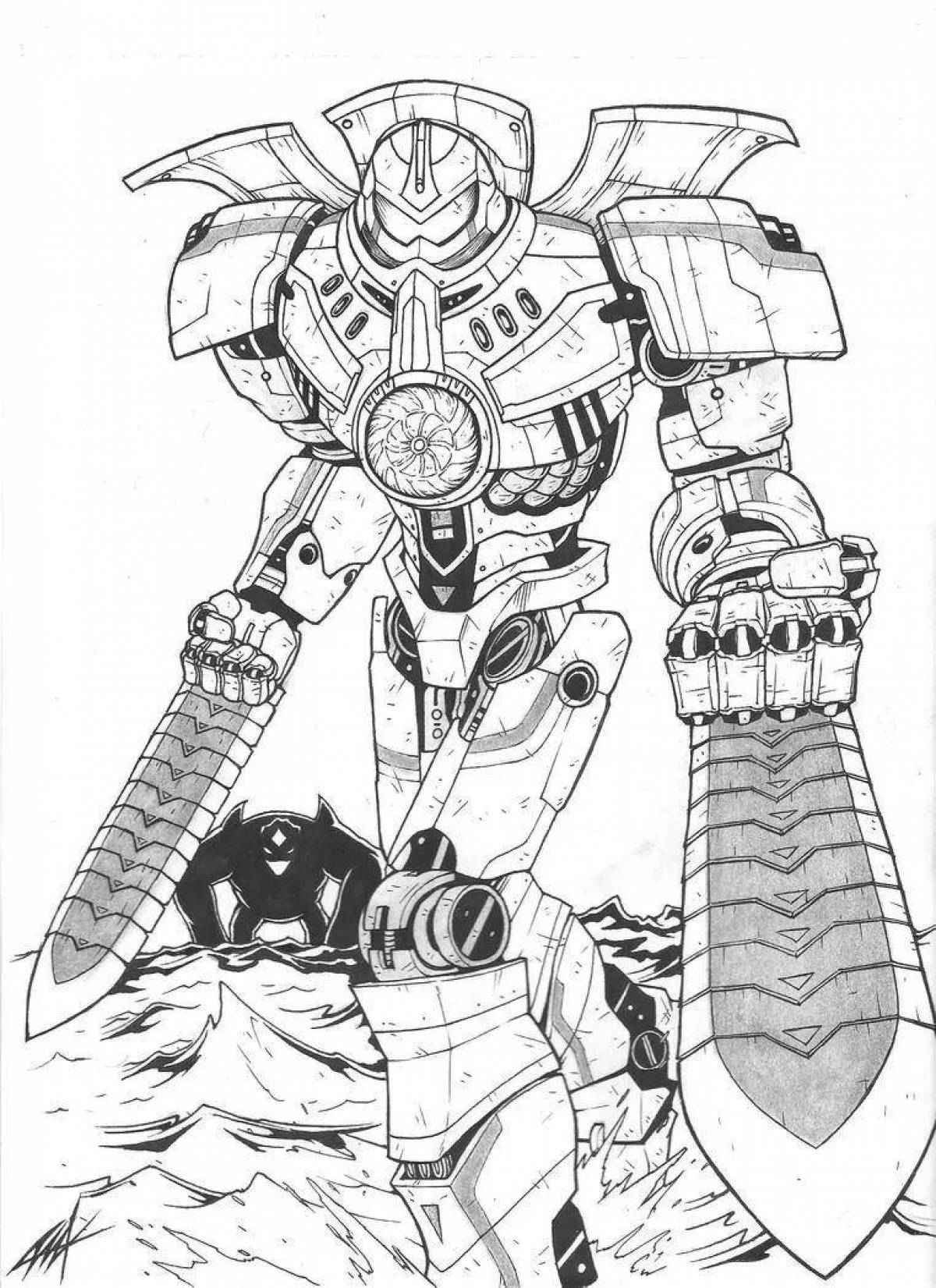 Раскраска выдающийся робот-бродяга