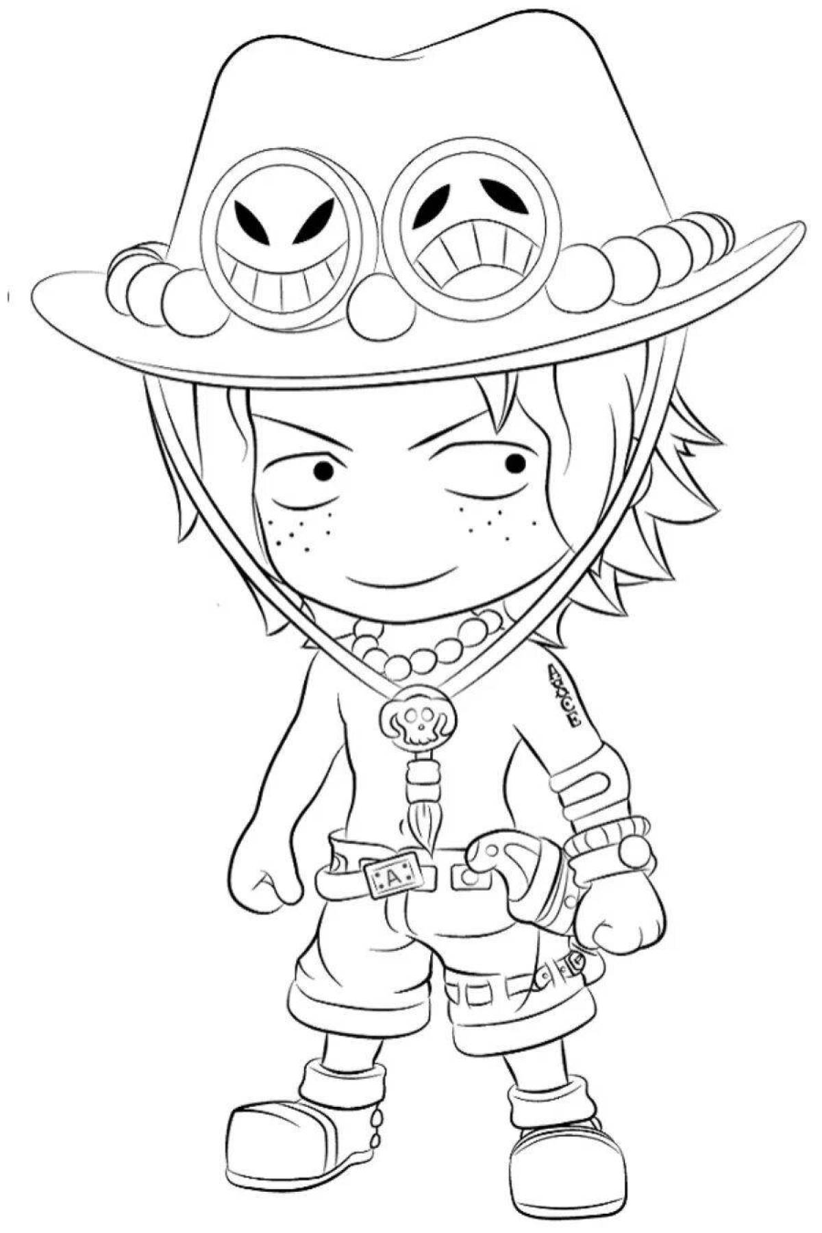 Bright one piece coloring page