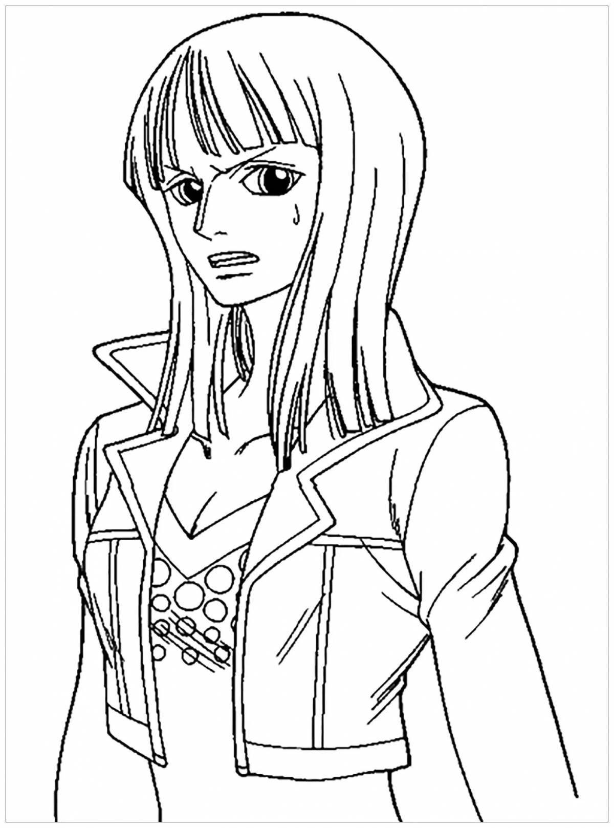 Charming one piece coloring page