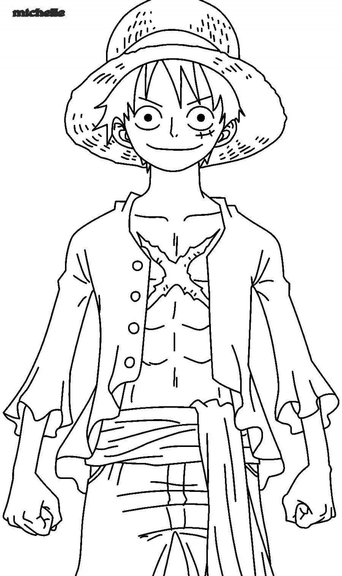 Radiant one piece coloring page
