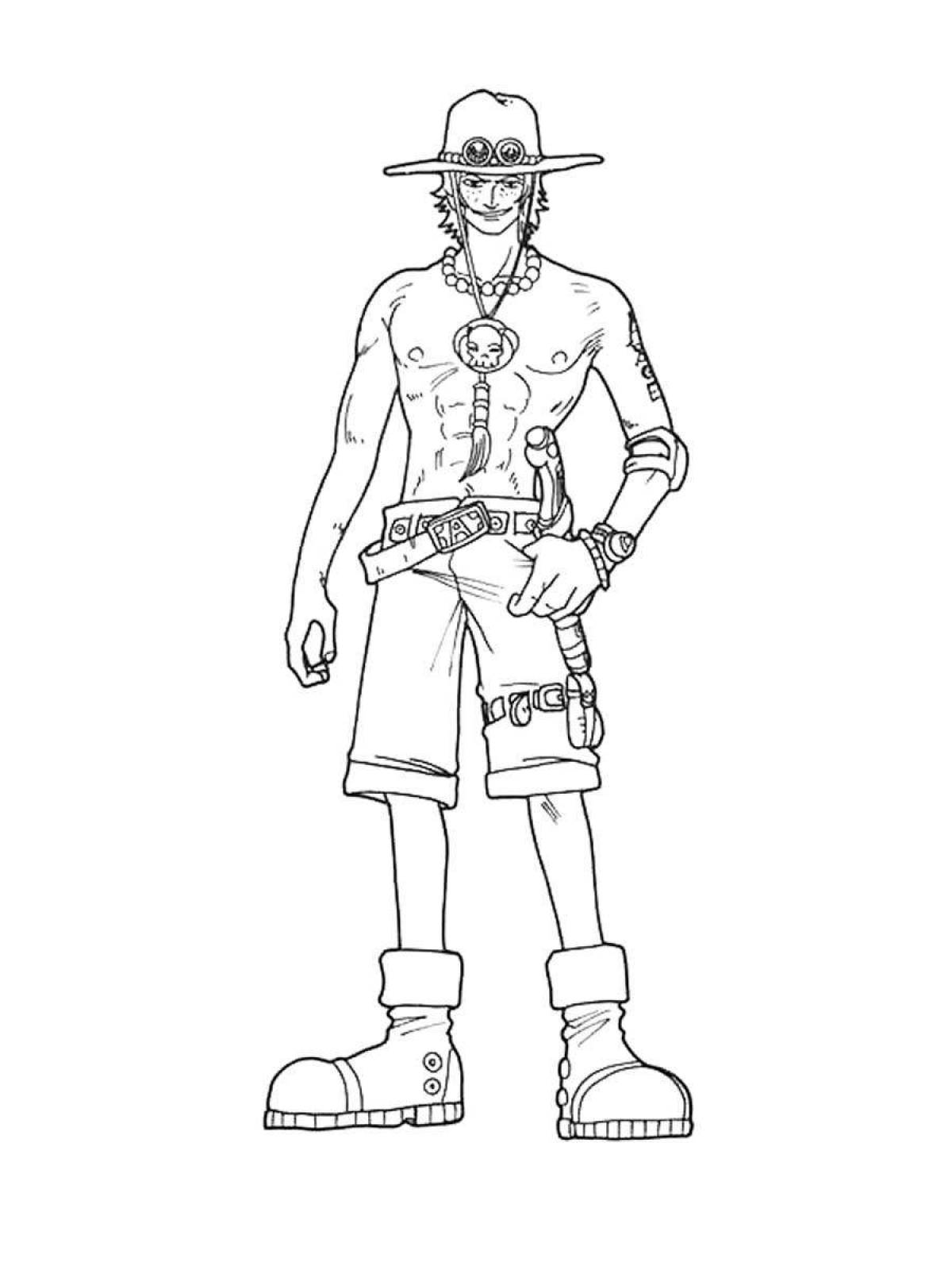 Animated one piece coloring page