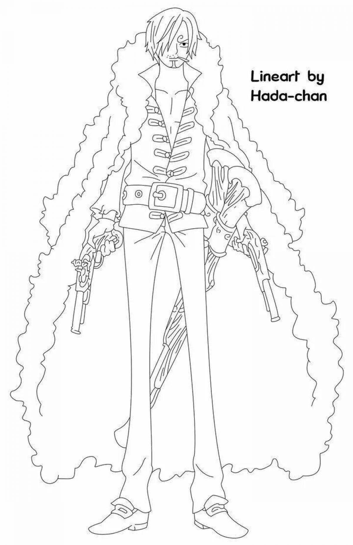 Attractive one piece coloring page