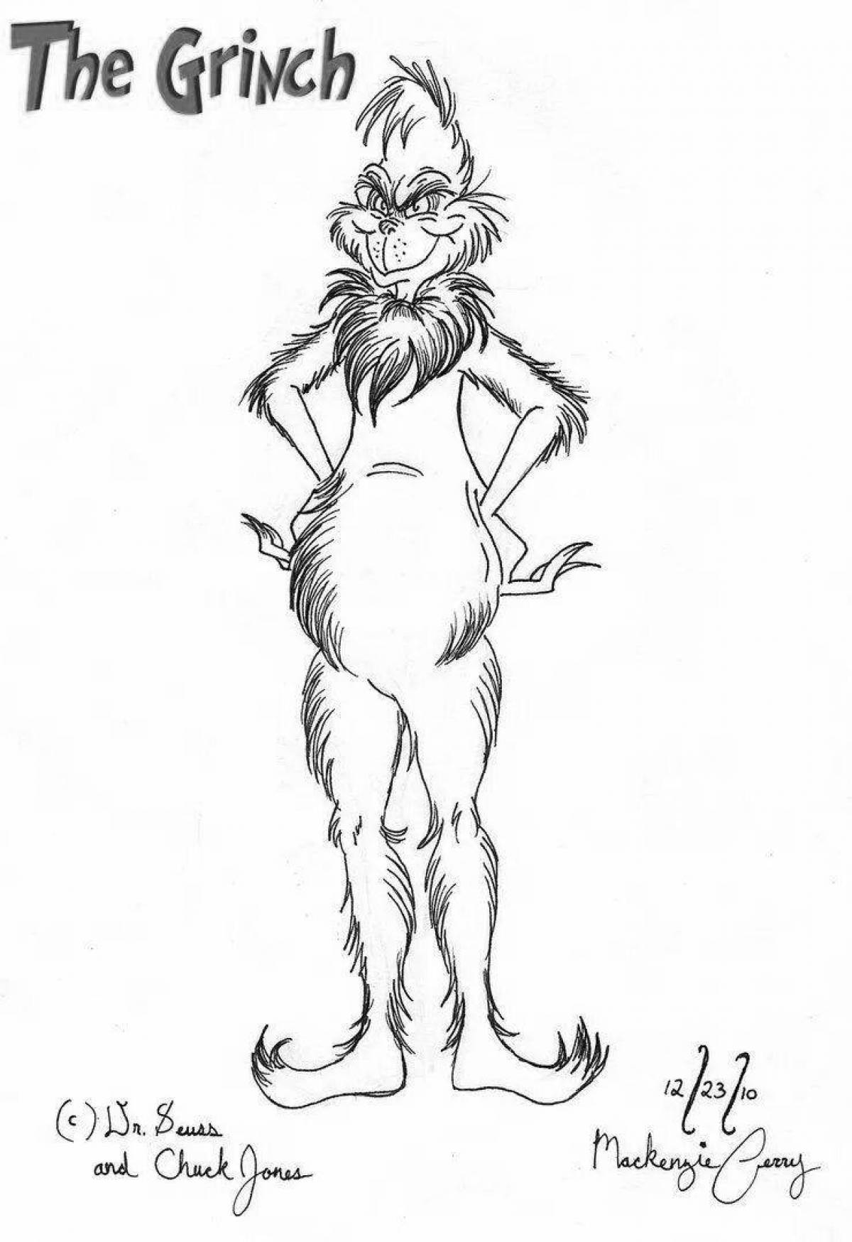 Photo Funny grinch face painting