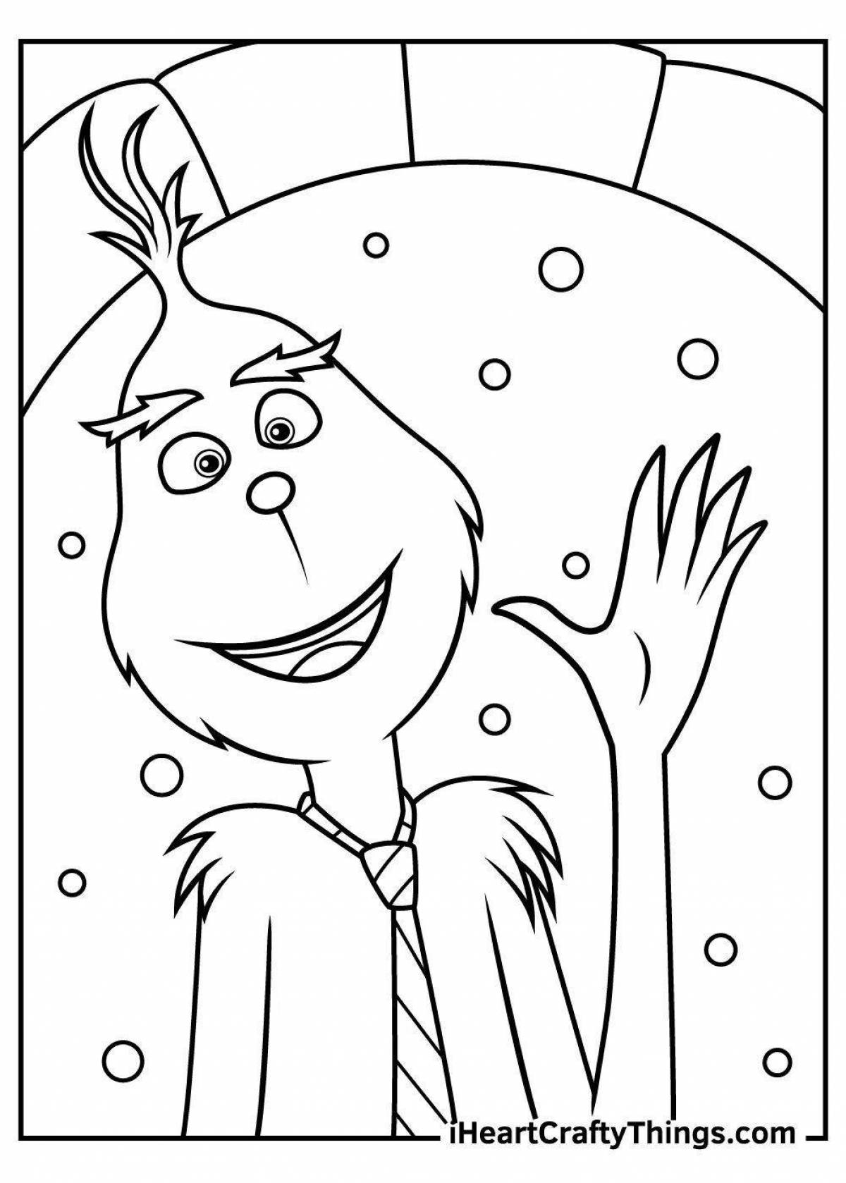 Grinch face coloring book